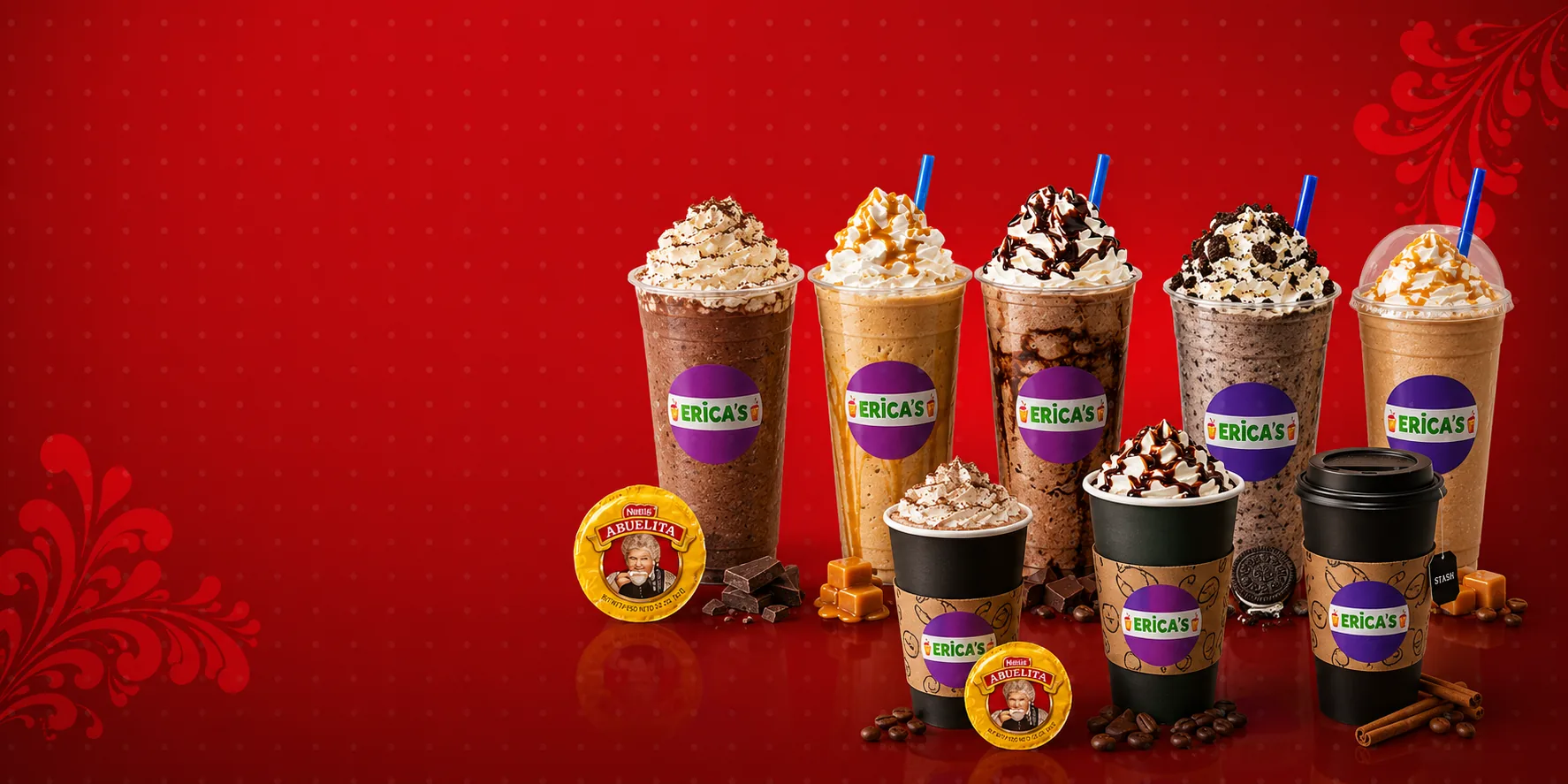 Hot and iced coffee drinks